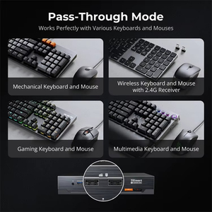 TESmart显示端口 + HDMI KVM交换机3监视器2台电脑USB 3.0 HDMI 2.1和DP 1.4 8K 60Hz 2端口KVM切换器 - Product Image 6