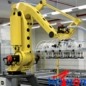 Línea de montaje automatizada Brazo robótico paletizador Robots articulados industriales Fanuc para carga y descarga Manipulación de materiales