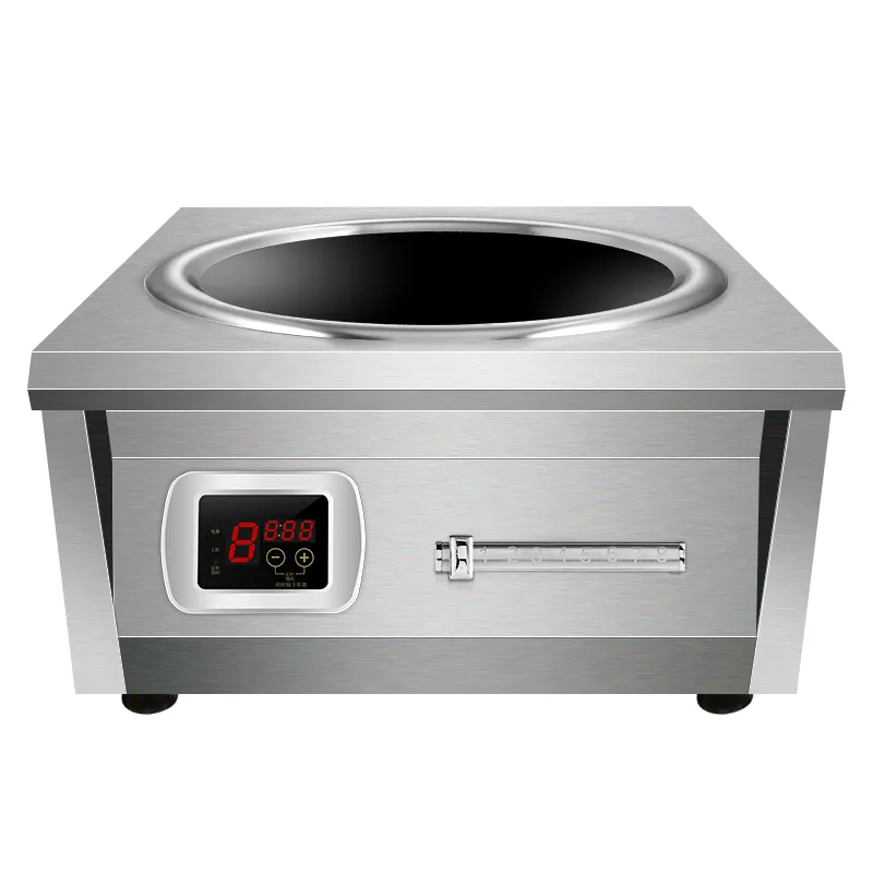 Fogão comercial de indução profissional, fogão côncavo de 380v 6000 8000w, fogão de alta potência para queimador wok elétrico