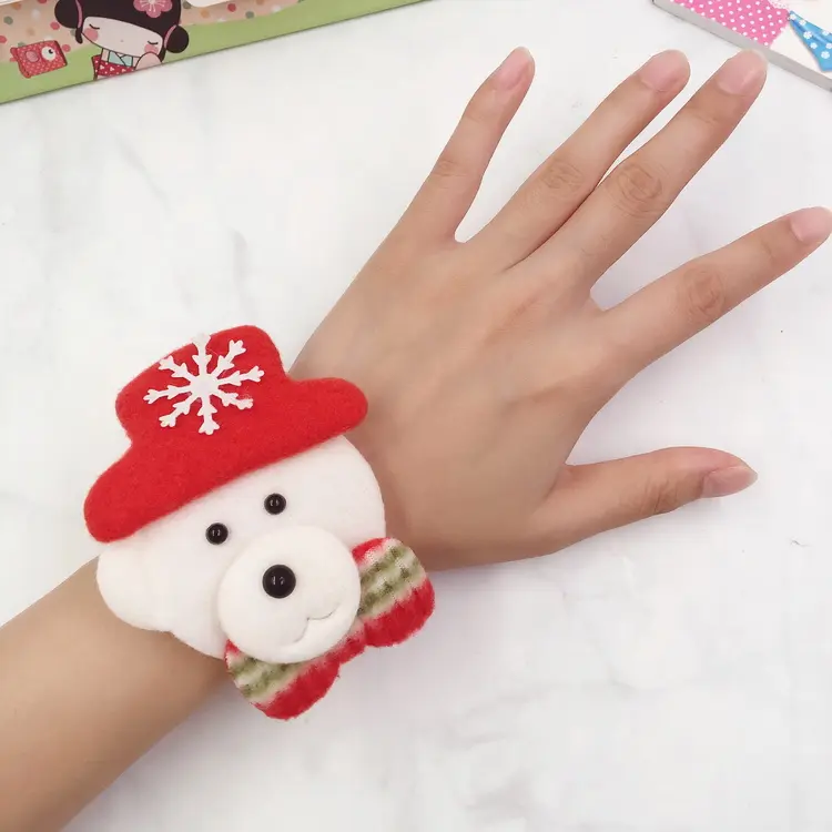 Bracelet de noël en peluche pour enfants, bonhomme de neige en peluche, lanière lumineuse à Led, fête de noël, nouveau, 2019