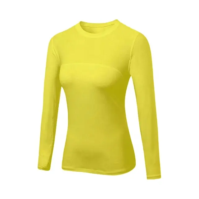 Donne Elastico di Compressione Camicia T-Shirt Top Strato di Base Manica Lunga per Esercizio di Yoga di Forma Fisica Croce In Esecuzione di Formazione Quick Dry