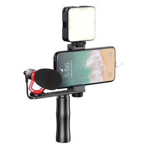 Smartphone Video 3 Shoe Mounts <strong>Filmmaking</strong> Handheld Phone Video Stabilizer Grip Vlogging <strong>Kit</strong> with Video Microphone for iPhone - Product Image 6