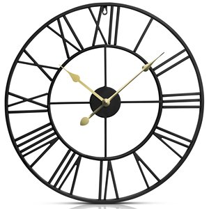 INFINITY TIME gute Qualität 24 Zoll rund dekorierte Wanduhr für Zuhause Wanduhr für Heimdekoration mit Metall