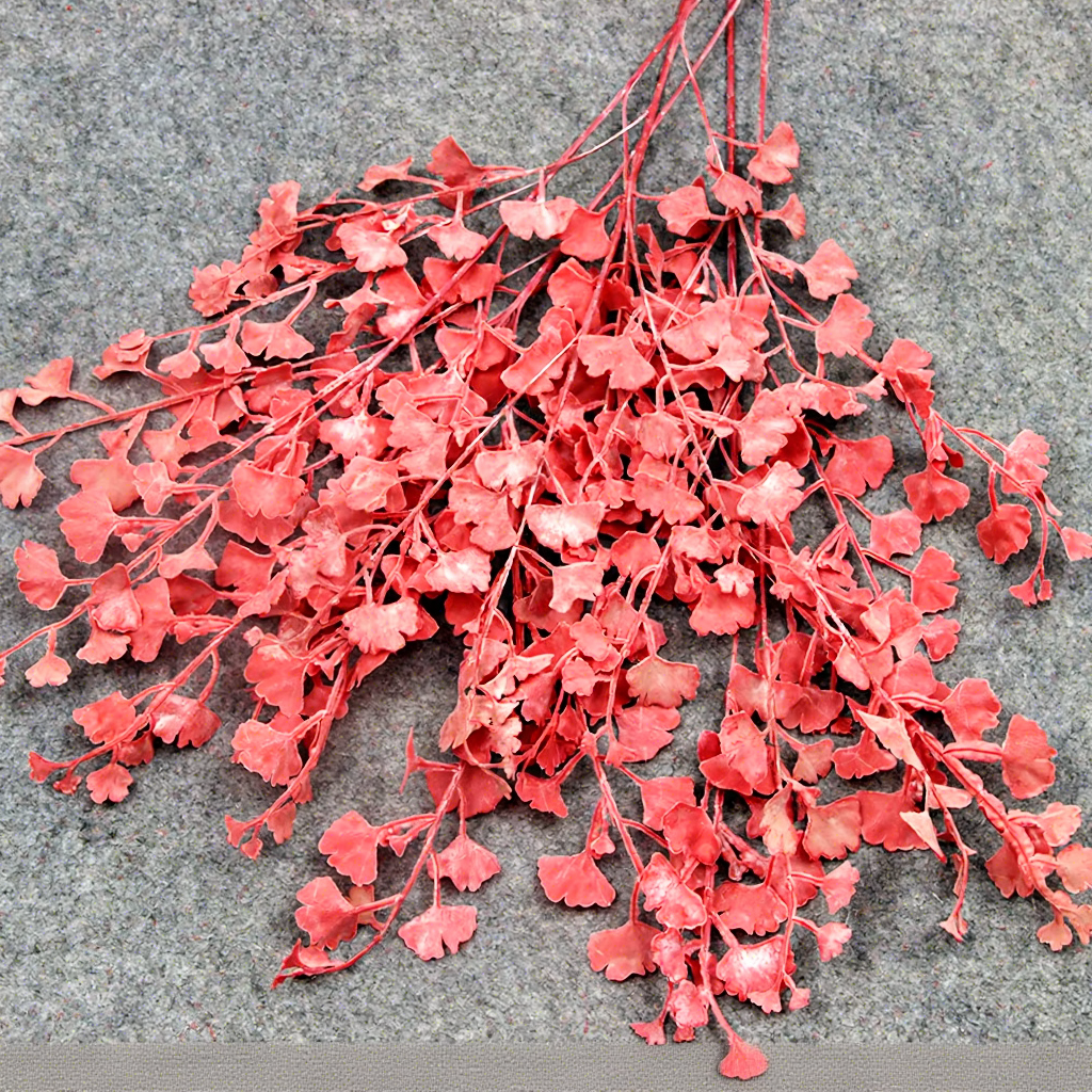 Hoja de Ginkgo Roja de Plástico / unidad
