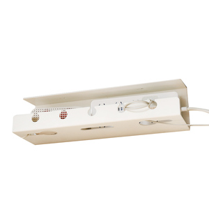 Escritorio de la computadora, fila de inserción, ranura de almacenamiento fija sin perforaciones, placa de alimentación, estante de almacenamiento de plástico, organizador de cables debajo del escritorio - Product Image 6