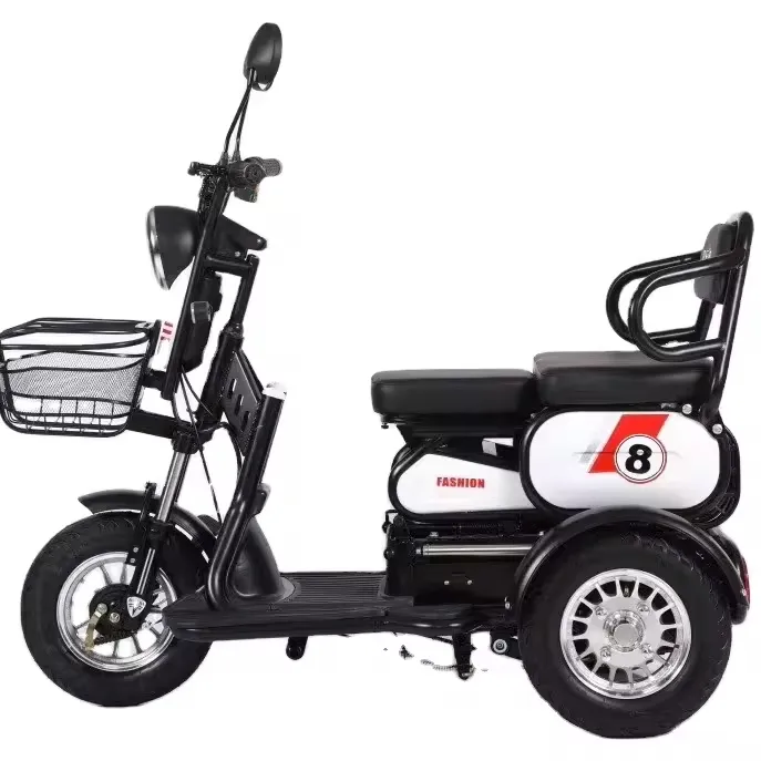 Nuovo stile 48V 600W doppio sedile triciclo elettrico 3 ruote triciclo elettrico per adulti città triciclo elettrico