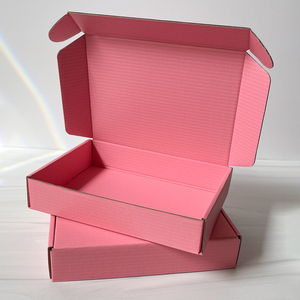 Ücretsiz örnek özel logo pembe renk kozmetik oluklu ambalaj posta gönderim kutusu nakliye kutusu kağit kutu - Product Image 3