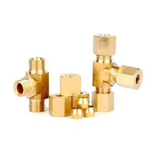 黄铜1/2 “1/2” 1/2 “压缩管配件压缩三通连接器配件燃油和制动管路连接 - Product Image 1