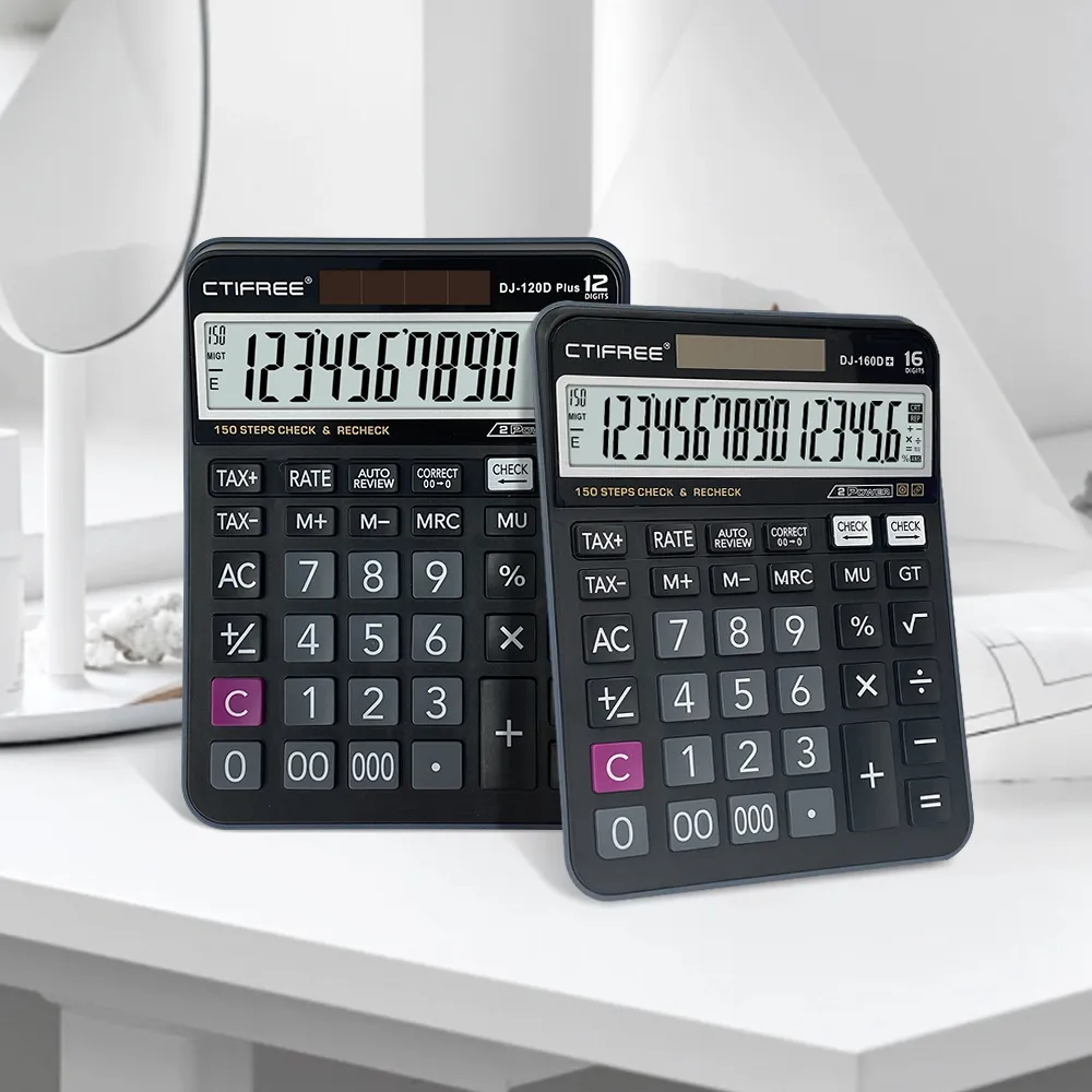 12 16 Cijferige Fabriekslevering Originele Dual Power Kantoorbenodigdheden Esd Calculator Echte Zonne-Energie Calculadora Calculator Desktop