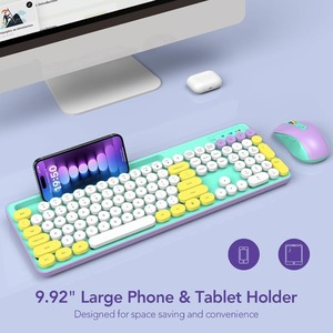 Retro Typewriter Wireless <strong>Keyboard</strong> with Round Keycaps 2.4GHz Cute Wireless <strong>Keyboard</strong> and Mouse Combo for Desktop Laptop <strong>Computer</strong> - Product Image 5