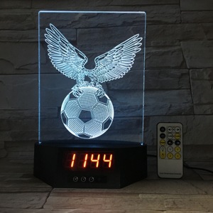 Remote Control <strong>Time</strong> Clock Led <strong>Lamp</strong> Football Design Illusion Table Desk <strong>Lamp</strong> for Living Room - Product Image 5