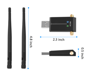 HG 1300Mbps USB3.0WiFiアダプターデュアルバンド2.4G5GhzアンテナUSBイーサネットワイヤレスネットワークカード (コンピューター用) - Product Image 6
