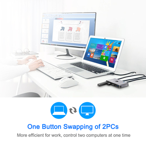 USB 3.0铝合金2合4 KVM交换机2台电脑共享4台USB电脑鼠标键盘打印机扫描仪产品有现货 - Product Image 6