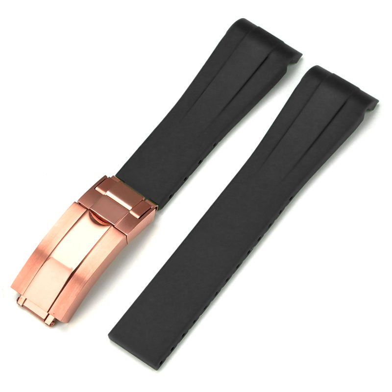 Black+rose gold clasp