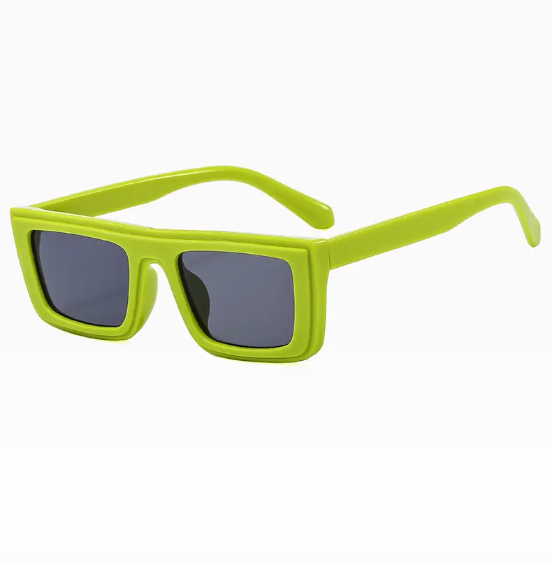 Gafas de sol cuadradas de moda para hombre, gafas de sol verdes con personalidad de PC para mujer, gafas de tendencia de foto de calle