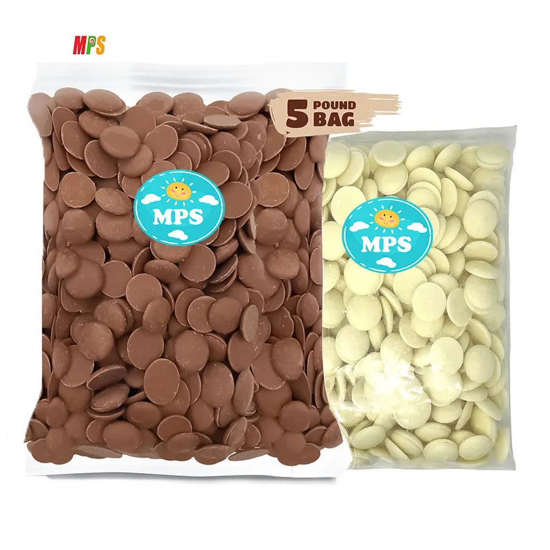 Vente en gros en vrac Chocolat blanc foncé à la menthe mi-sucré végétalien Pépites et cacao Chocolat au lait pour la cuisson