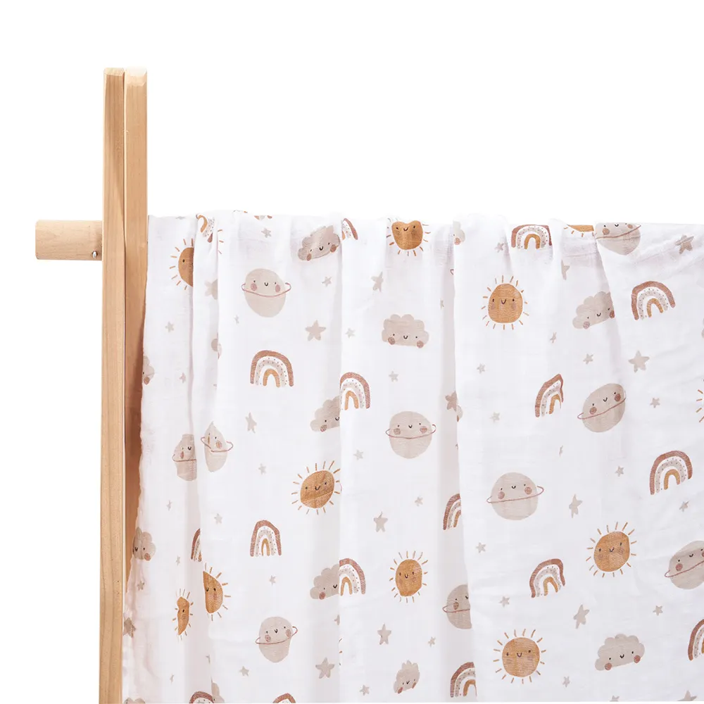 Двухслойные бамбуковые хлопковые детские муслиновые пеленки, удобные мягкие одеяла для новорожденных, детское одеяло