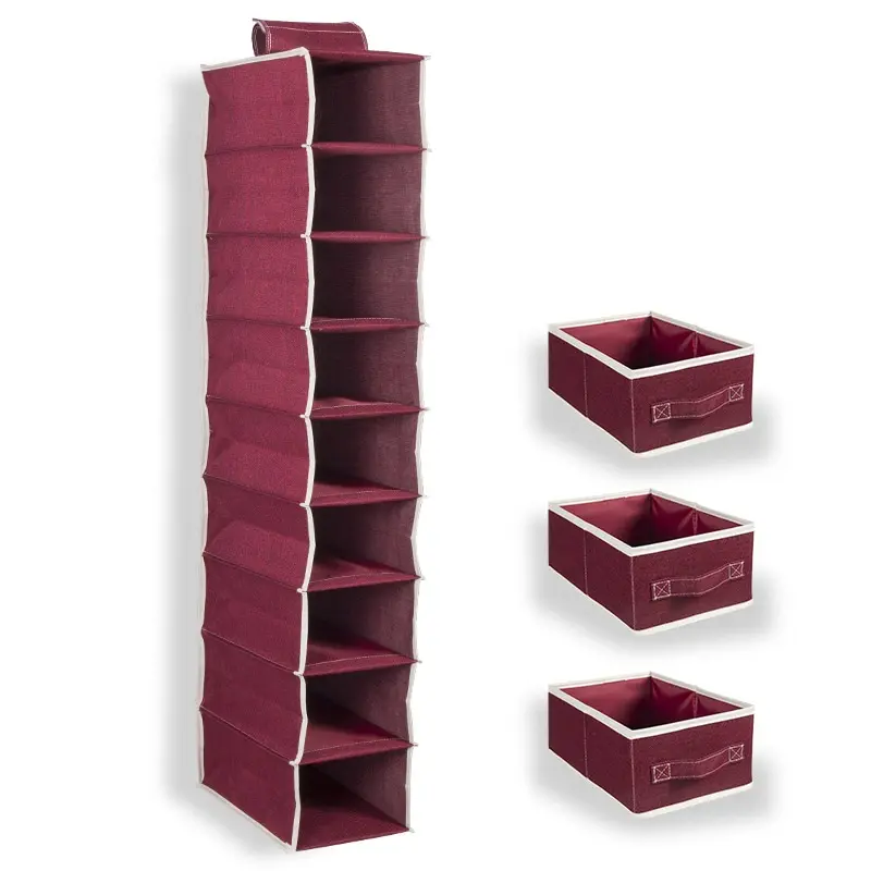 9 layers hot sale hanging cotton and linen fabric organizer box home storage & organization organizer storage series