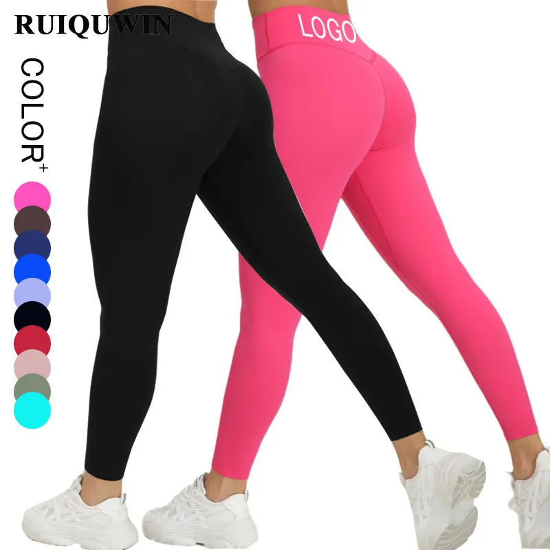 RUIQUWIN, mallas de cintura alta para Fitness, gimnasio, entrenamiento, mallas para levantar glúteos, pantalones de Yoga para niñas, mallas para correr para mujer