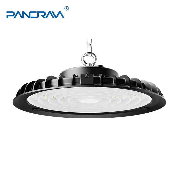 مصابيح دائرية احترافية رخيصة الثمن مقاومة للماء Ip65 مصابيح UFO للمخازن زجاج ألومنيوم 100 وات 150 وات 200 وات مصباح LED High Bay