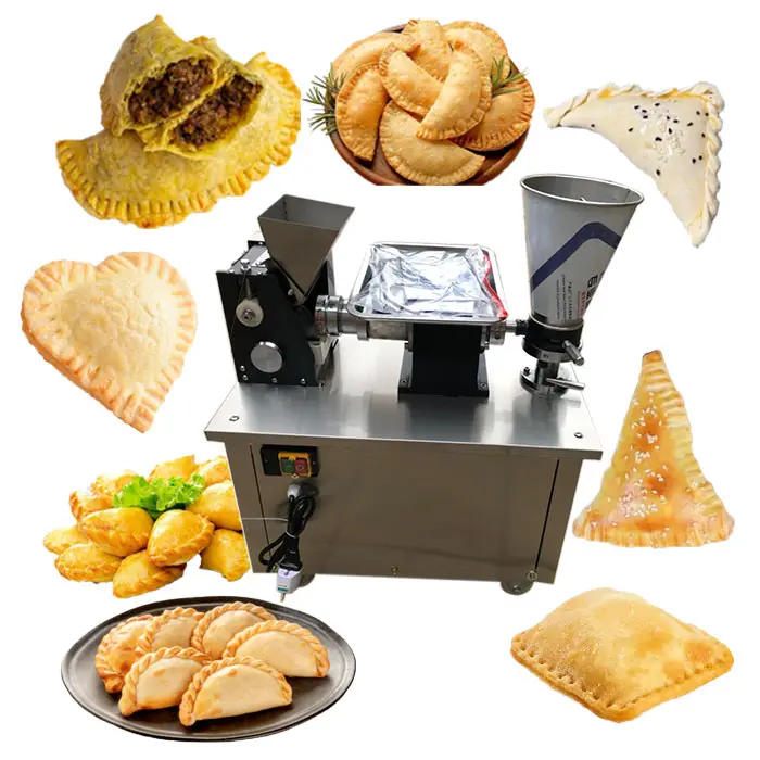 Máquina de fabricação de piergas, máquina que faz esmagamento automática de curry puff pelmeni samosa