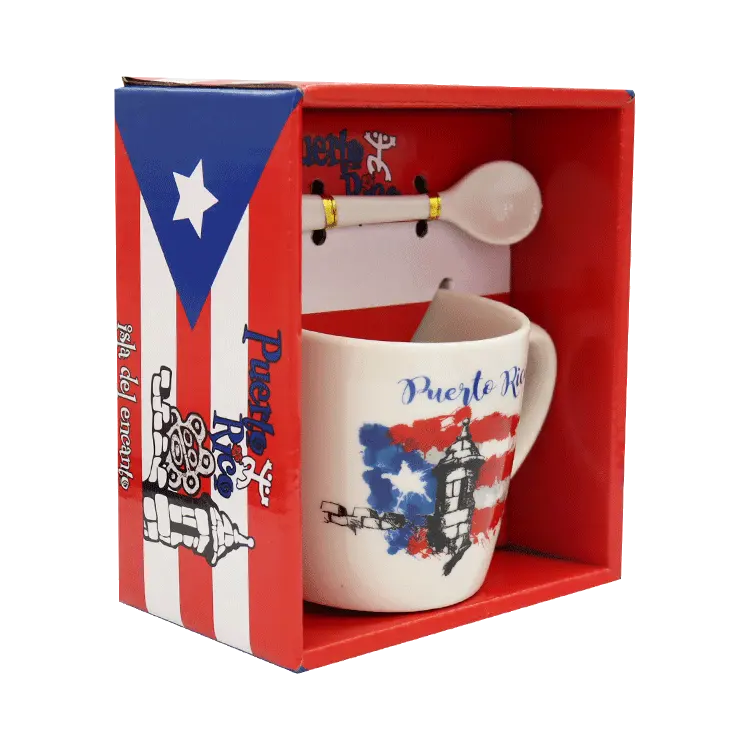 Produzione unica Puerto Rico tazza colorata sublimazione Souvenir Cup tazza da caffè in ceramica personalizzata