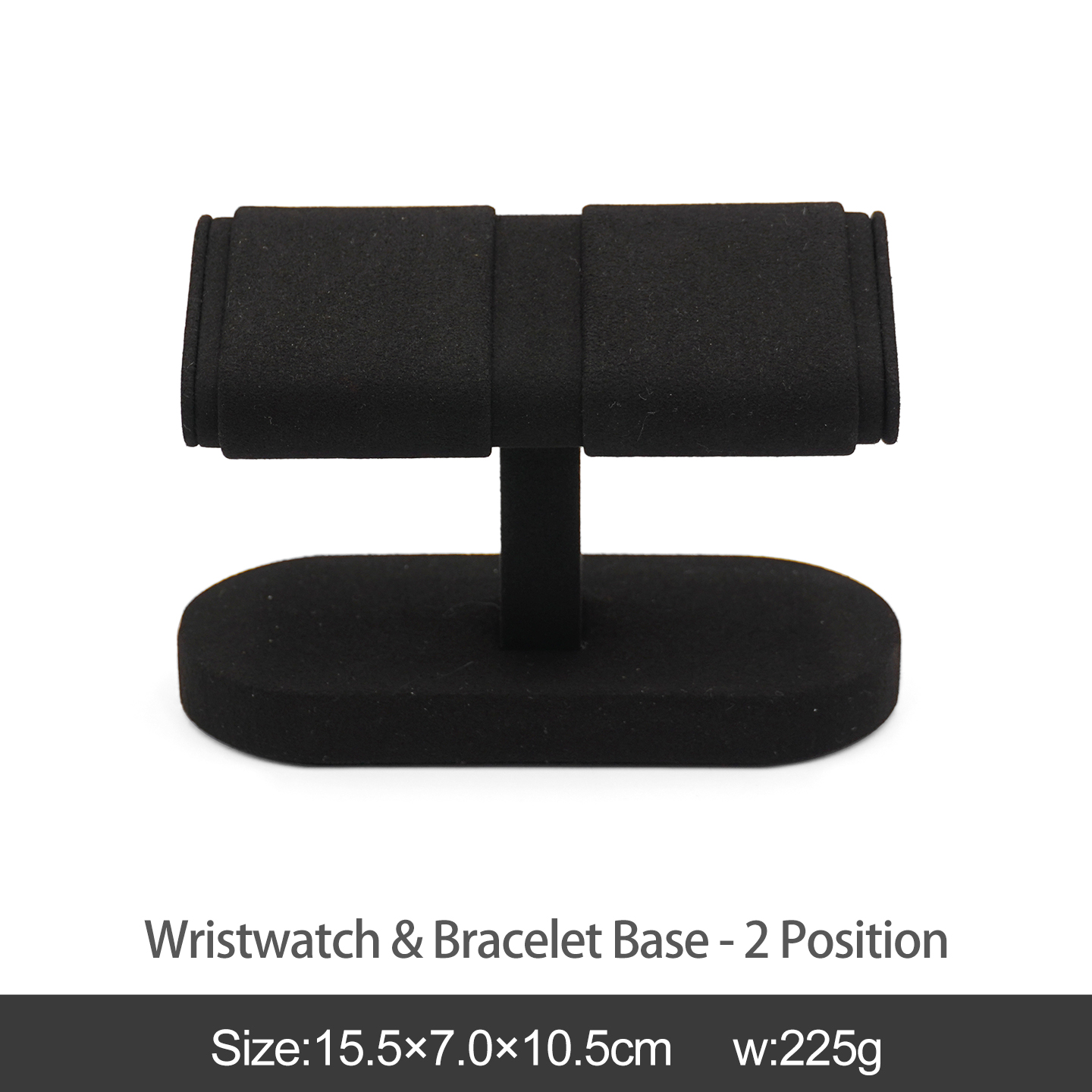 Base de montre-bracelet noire - 2 positions