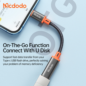 Mcdodo 144 แบบพกพา Otg สาย USB ประเภท C สําหรับ Iphone อะแดปเตอร์เสียงสนับสนุน U แฟลชไดรฟ์ OTG Usb C สําหรับ Iphone iPad - Product Image 6