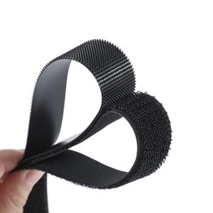 批发定制宽度任何颜色钩环卷普通尼龙粘性钩环胶带 - Product Image 5