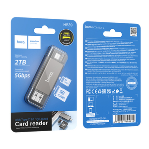 HOCO HB39 USB/TYPE-C 3.0 hochgeschwindigkeits-Kartenleser tragbarer TF- und SD-Kartenleser Speicher OTG-Kartenleser-Adapter - Product Image 6