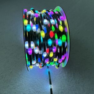 20AWG(0.2sqm2) 3Pin DC12V 1000LEDs 50mm/100mm Pitch WS2811 RGB IC Direccionable LED Pebble Seed Pixel String Light IP67 Cable verde - Product Image 6