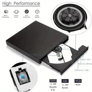 USB 2.0超薄外部光盘RW驱动器和DVD-ROM播放器便携式光盘驱动器，适用于笔记本电脑和台式机