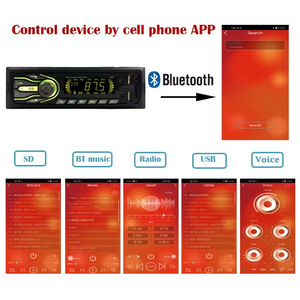 Araba MP3 çalar radyo Radio LCD ekran 1 Din evrensel araç ses BT Aux RC RC App kontrol araba radyo - Product Image 3
