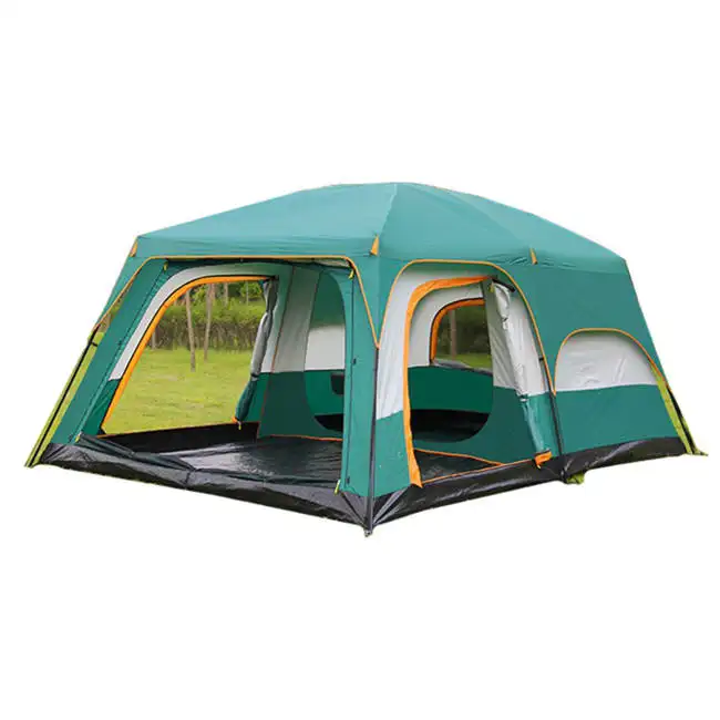 Grande tente double couche 2 pièces 1 salon 6-10 personnes 6 10 hommes tente de camping familiale extérieure étanche