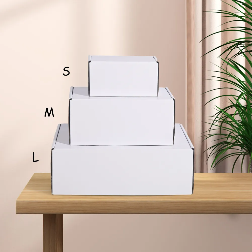 Piccole imprese a buon mercato basso Moq 9*6*4 pollici scatole di carta per scarpe bianco cartone ondulato scatole di spedizione per abbigliamento scarpe negozio