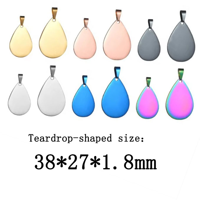 D2 couleurs mélangées en forme de larme taille 38*27*1.8mm