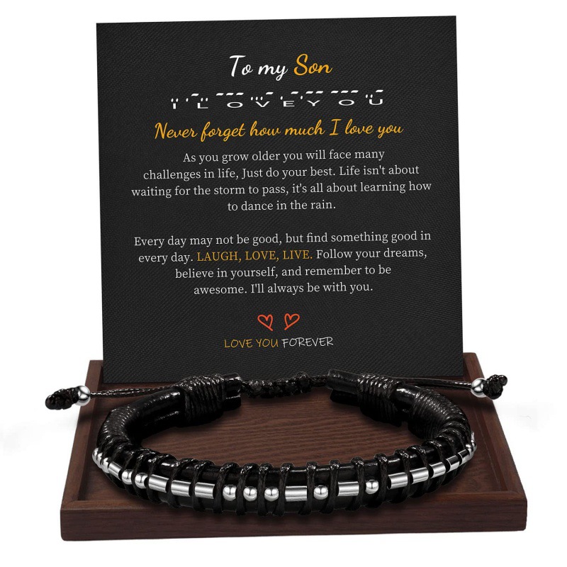 Bracelet + carte "À mon fils"