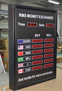 Personalizzato AUD USD EUR CYN Cash 5 digitals telecomando display a led ad alta definizione display della scheda del tasso di cambio di valuta