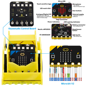DIY Programmable Graphical Makecode <strong>Coding</strong> Robot Car Kit for BBC Micro:bit V2 and V1 STEM Educational Project - Product Image 2