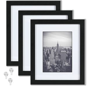 マット付き5x7またはマットなし8x10を表示壁の装飾用の8x10コラージュブラックフレーム5x7額縁MDF木製フォトフレーム - Product Image 3