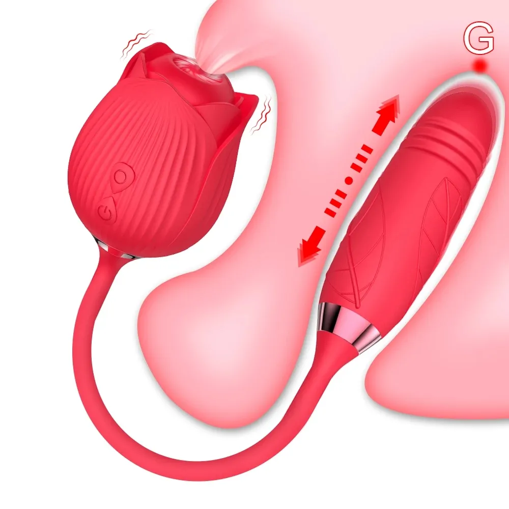 SacKnove Multi coppie Sexy Clit Sucker leccare la lingua Dildo telescopico a forma di succhiare il giocattolo della rosa per le donne vibratore adulto del sesso