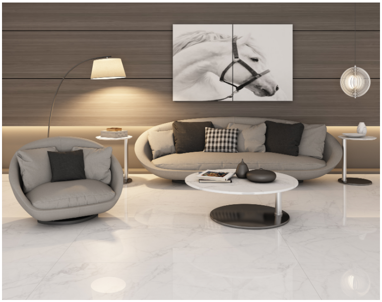 Hasin Italian Style White Statuario Polished Ultra Thin Porcelain Tile (600x1200mm)(Statuario)