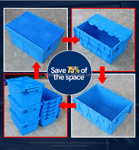 10# 600*400*380MM 70L Solid Stackable&amp;Nestable Plastic <strong>Logistic</strong> Storage <strong>Container</strong> with Lid for Supermarket Medical Industry - Product Image 6