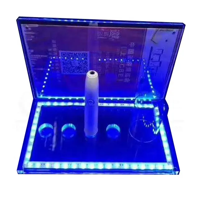 Led iluminado acrílico iluminado display led stand para depilação nariz