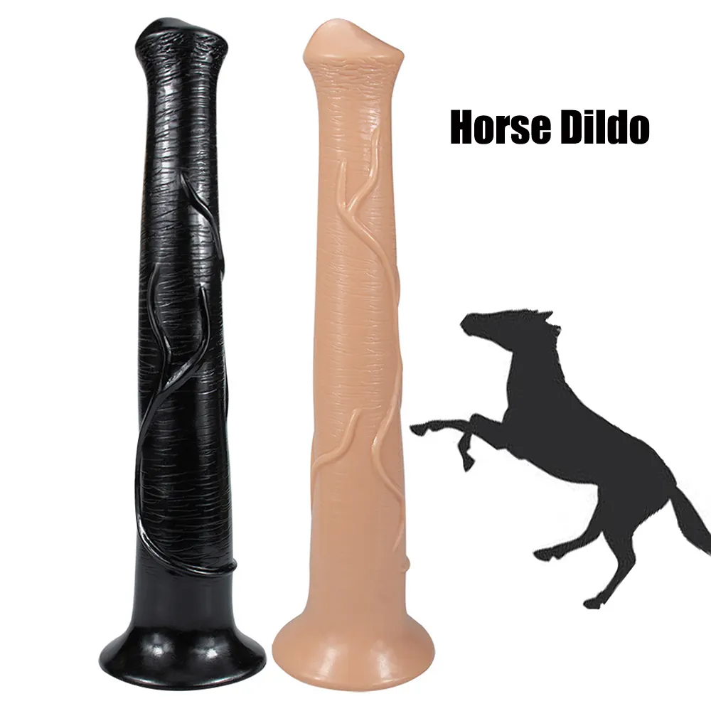 40cm enorme dildo giocattolo sessuale morbido realistico cavallo lungo grande animale mostro dildo dildo per le donne pene anale G macchia stimolare nero