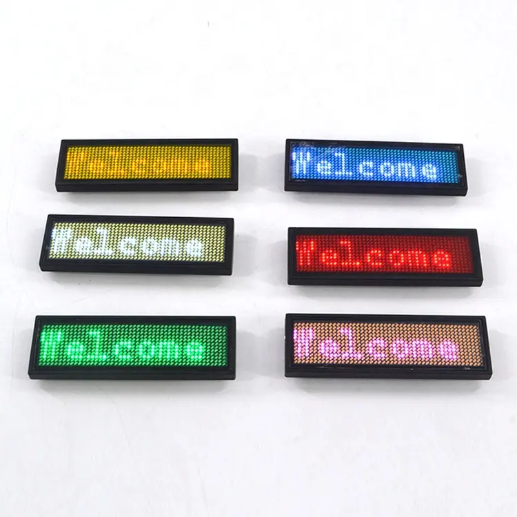 LINLI Mini taşınabilir USB şarj edilebilir mesaj kaydırma manyetik programlanabilir elektronik parlak LED adı rozeti