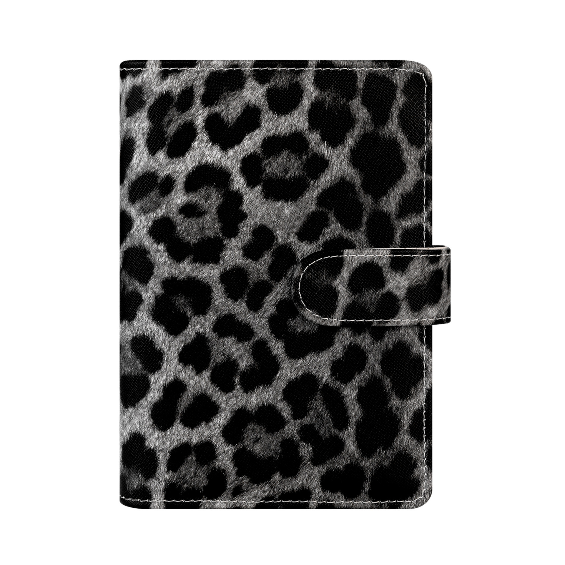 leopard print-a6 notebook cover-gray