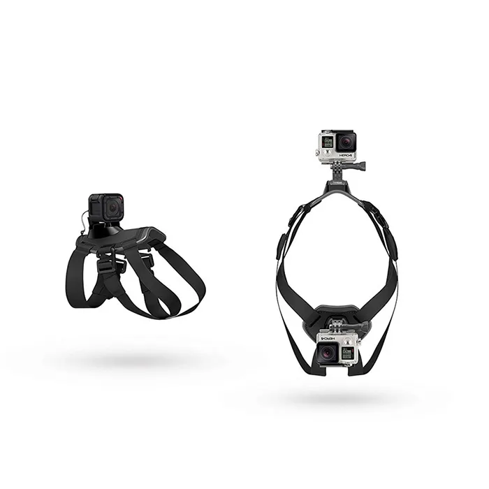 Profesyonel go pro kamera pet köpek göğüs kemeri için çift Dağı ile GoPro 4/3 +/3/2/1