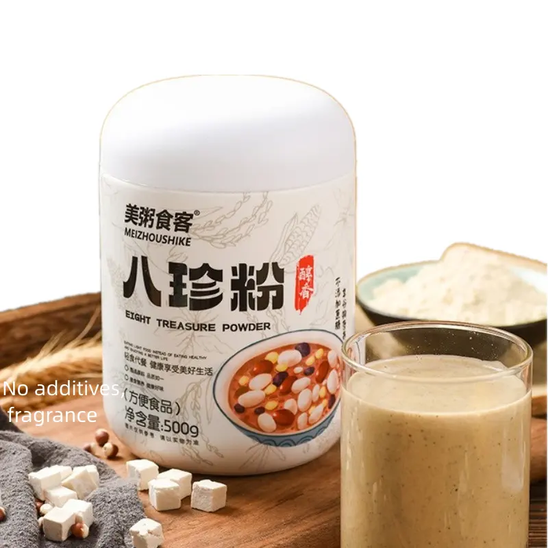 Meizhoushike 500 grammes 8 types oybeans avoine igname poria graines de lotus petit déjeuner poudre repas substitut