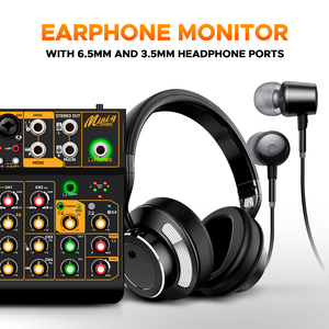 Mini4 Mezclador de Audio 4 Canales Home Party Portable Mini DJ Controller BT Consola de Mezcla de Audio para Home Computer Live Broadcast - Product Image 6